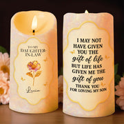 To My Daughter-In-Law Thank You For Loving My Son - Personalized Custom LED Candle - DILA022_LECA