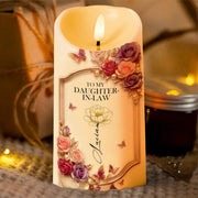 To My Daughter-In-Law, Thank You For Loving My Son - Personalized Custom LED Candle - DILA052_LECA