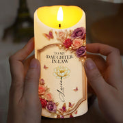 To My Daughter-In-Law, Thank You For Loving My Son - Personalized Custom LED Candle - DILA052_LECA
