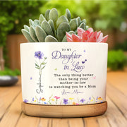 To My Daughter In Law - Personalized Ceramic Plant Pot - DILA096_CEP
