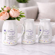 To My Daughter In Law Life Has Given Me The Gift Of You Birth Month Flower - Personalized Ceramic Flower Vase - DILA120_CEV