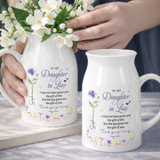 To My Daughter In Law Life Has Given Me The Gift Of You Birth Month Flower - Personalized Ceramic Flower Vase - DILA120_CEV