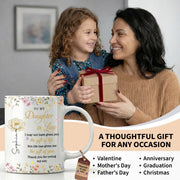 To My Daughter In Law Life Has Given Me The Gift Of You Flowers - Personalized Custom Coffee Mug - DILA174_MG