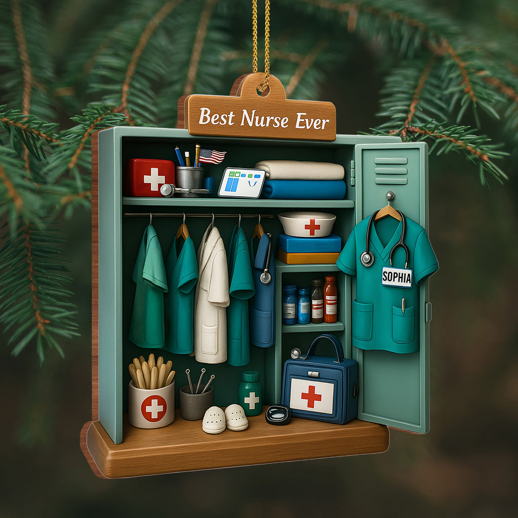 Best Nurse Ever With Nurse Uniform And Medical Equipment - Personalized Custom Wood Ornament, Custom Shaped - DOC045_WDO