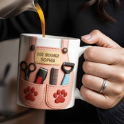 Celebrate Your Favorite Dog Groomer, Scissors And Paw Prints - Personalized Custom Coffee Mug - DOG063_MG