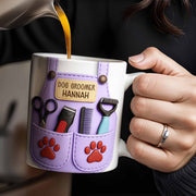 Personalize With Your Name, Paw Prints And Grooming Tools - Personalized Custom Coffee Mug - DOG066_MG