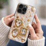 Our Furry Friend Forever Vintage Frame Heart Paws And Pearls - Personalized Clear Phone Case - DOG141_PHC