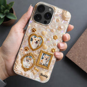 Our Furry Friend Forever Vintage Frame Heart Paws And Pearls - Personalized Clear Phone Case - DOG141_PHC