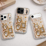 Our Furry Friend Forever Vintage Frame Heart Paws And Pearls - Personalized Clear Phone Case - DOG141_PHC