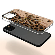 Stay Fabulous Leopard Print With Diamond Bow And Hearts - Personalized Clear Phone Case - DTG124_PHC