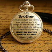 To My Brother, Forever My Hero Pocket Watch - Personalized Custom Pocket Watch - FAM048_GWATCH