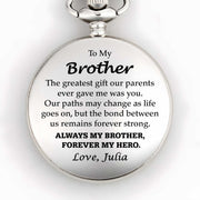 To My Brother, The Greatest Gift, Pocket Watch Design - Personalized Silver Plated Pocket Watch - FAM048_SWATCH