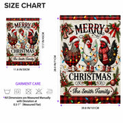 Merry Christmas Our Family With Festive Chickens And Holiday Lights - Personalized Flag - FAM1016_GAF