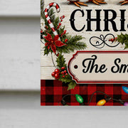 Merry Christmas Our Family With Festive Chickens And Holiday Lights - Personalized Flag - FAM1016_GAF