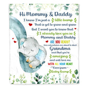Love From Baby Bump Elephant Design For Expecting Parents - Personalized Custom Blanket - FAM290_BLK