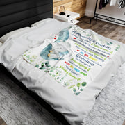 Love From Baby Bump Elephant Design For Expecting Parents - Personalized Custom Blanket - FAM290_BLK