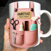 HAIRSTYLIST, Scissors, Hair Spray, Comb - Personalized Custom Coffee Mug - FAM321_MG
