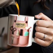 HAIRSTYLIST, Scissors, Hair Spray, Comb - Personalized Custom Coffee Mug - FAM321_MG