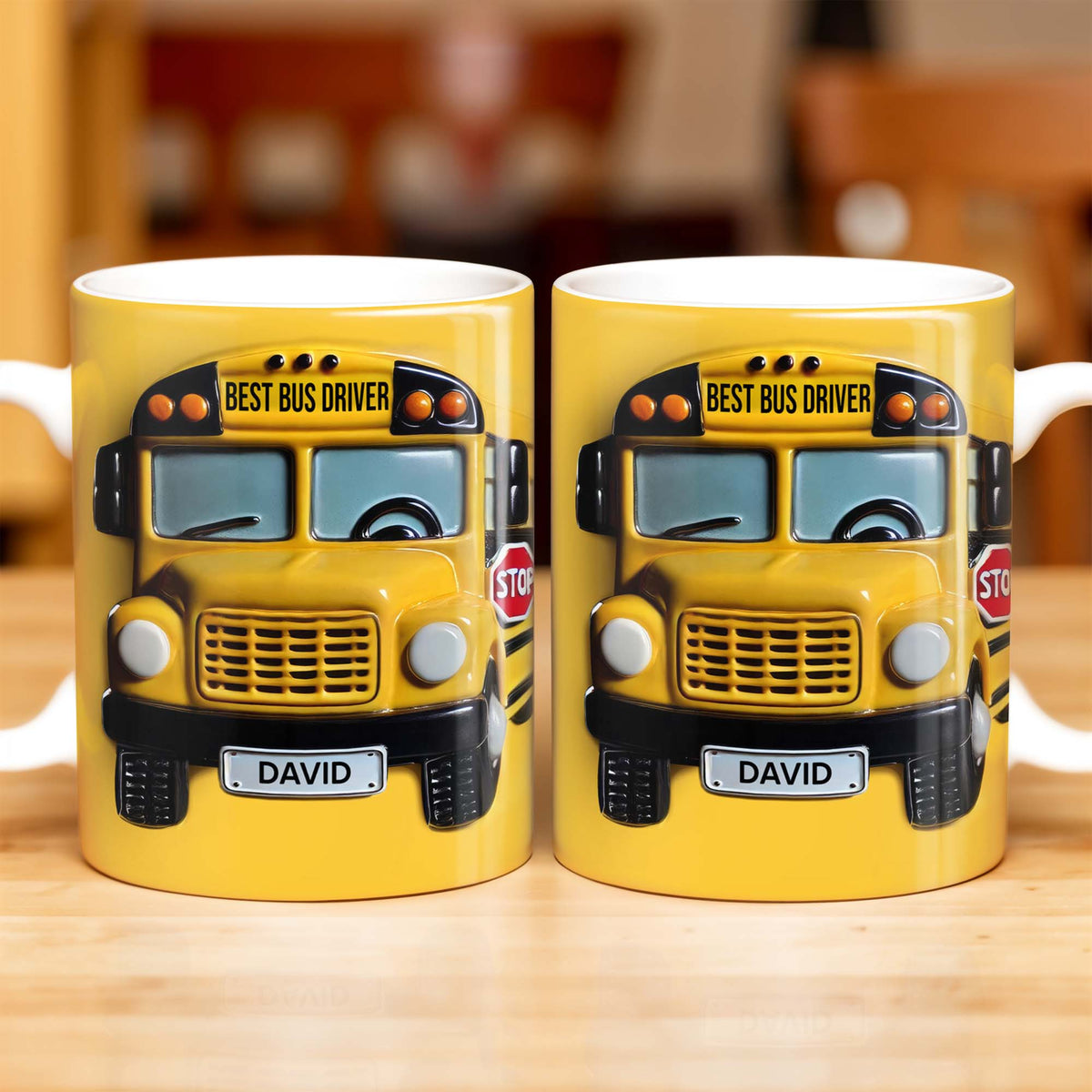 Best Bus Driver, School Bus And Stop Sign - Personalized Custom Coffee Mug - FAM322_MG