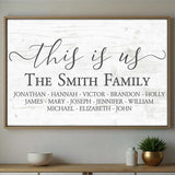 This Is Us, Elegant Family Name Display - Personalized Custom Horizontal Poster - FAM414_HPOS