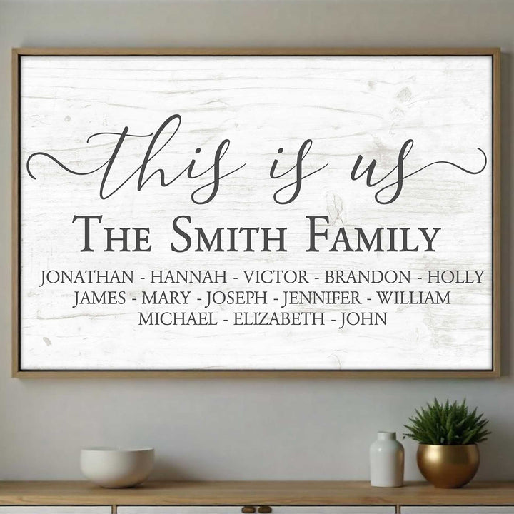 This Is Us, Elegant Family Name Display - Personalized Custom Horizontal Poster - FAM414_HPOS