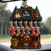 Holiday Gatherings Customized Family Name Wood Ornament - Personalized Custom Wood Ornament, Custom Shaped - FAM465_WDO