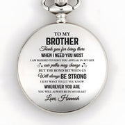 To My Brother, Thank You For Being There - Personalized Silver Plated Pocket Watch - FAM598_SWATCH