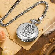 To My Brother, Thank You For Being There - Personalized Silver Plated Pocket Watch - FAM598_SWATCH