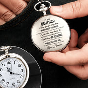 To My Brother, Thank You For Being There - Personalized Silver Plated Pocket Watch - FAM598_SWATCH