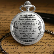 To My Brother, There Is No Better Friend, Stars And Floral Patterns - Personalized Silver Plated Pocket Watch - FAM608_SWATCH
