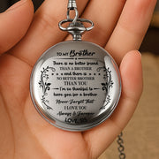 To My Brother, There Is No Better Friend, Stars And Floral Patterns - Personalized Silver Plated Pocket Watch - FAM608_SWATCH