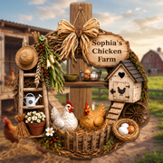My Chicken Coop With Chickens And Farm Elements Wood Sign - Personalized Custom Shaped Wood Sign - FARM147_WSIGN