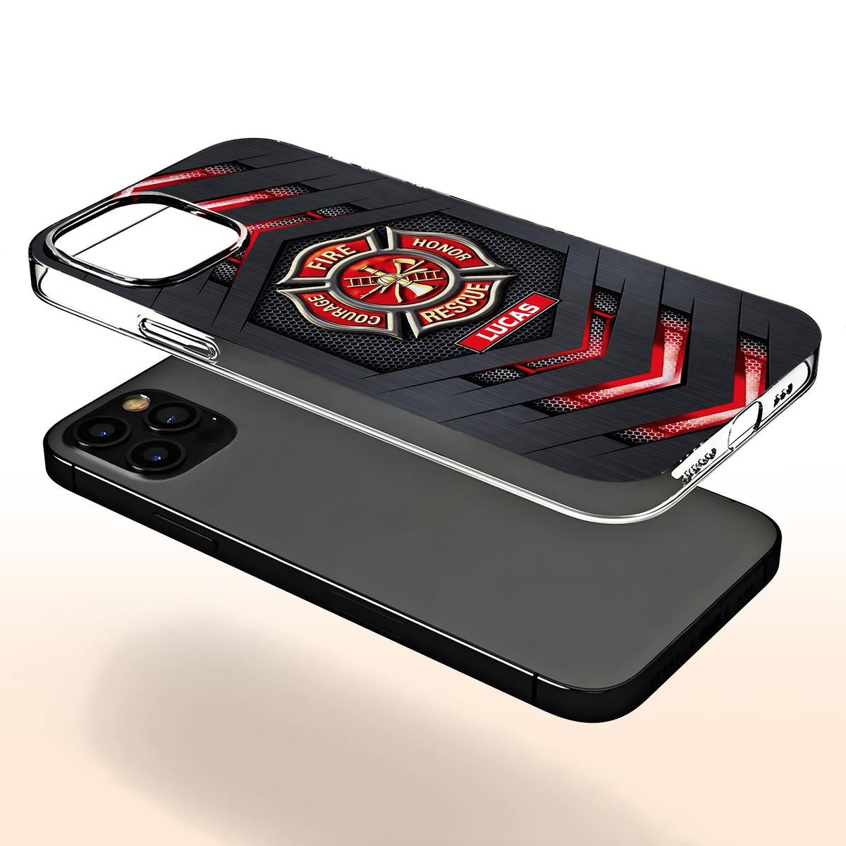 Courage Honor Fire Rescue Emblem - Personalized Clear Phone Case - FIF057_PHC