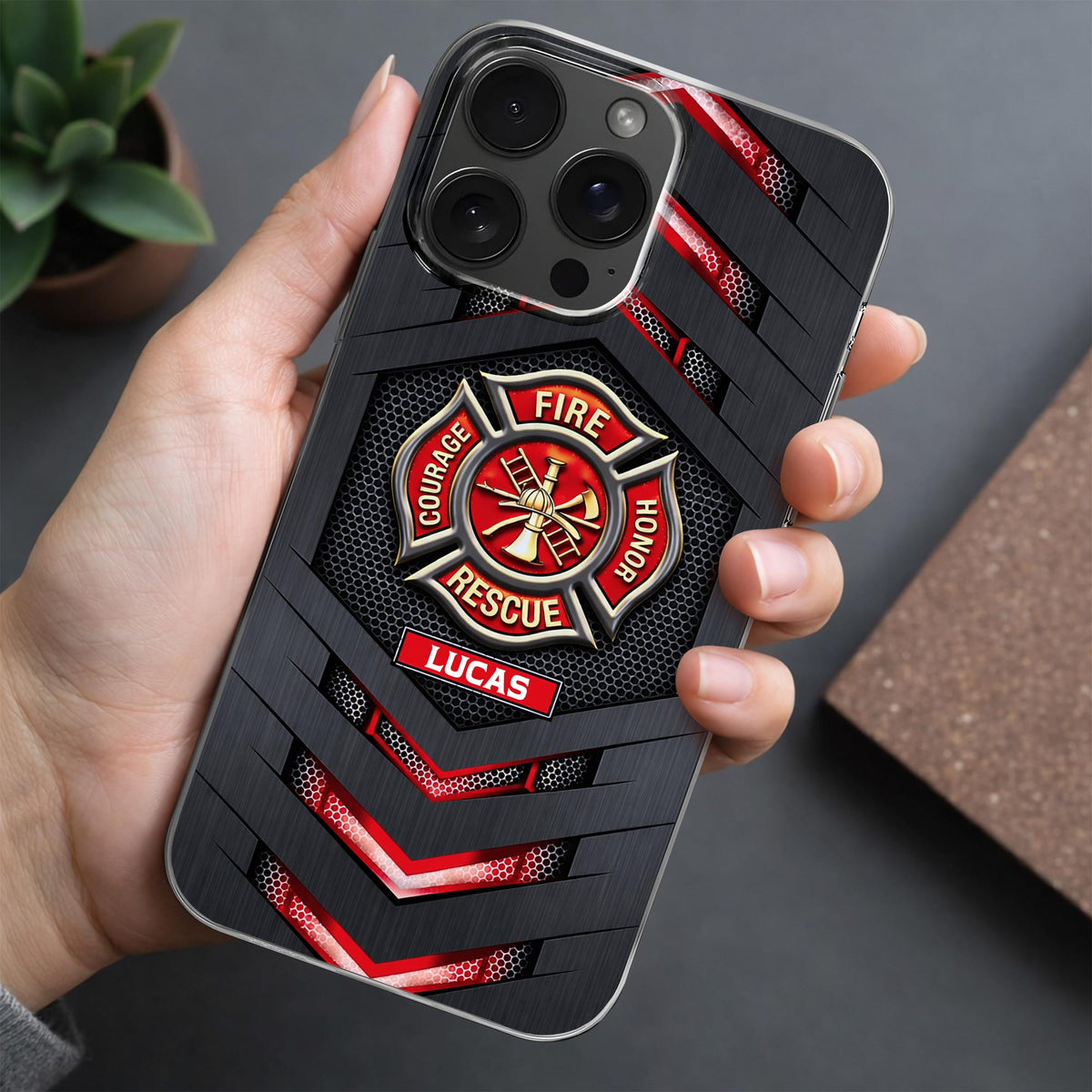 Courage Honor Fire Rescue Emblem - Personalized Clear Phone Case - FIF057_PHC