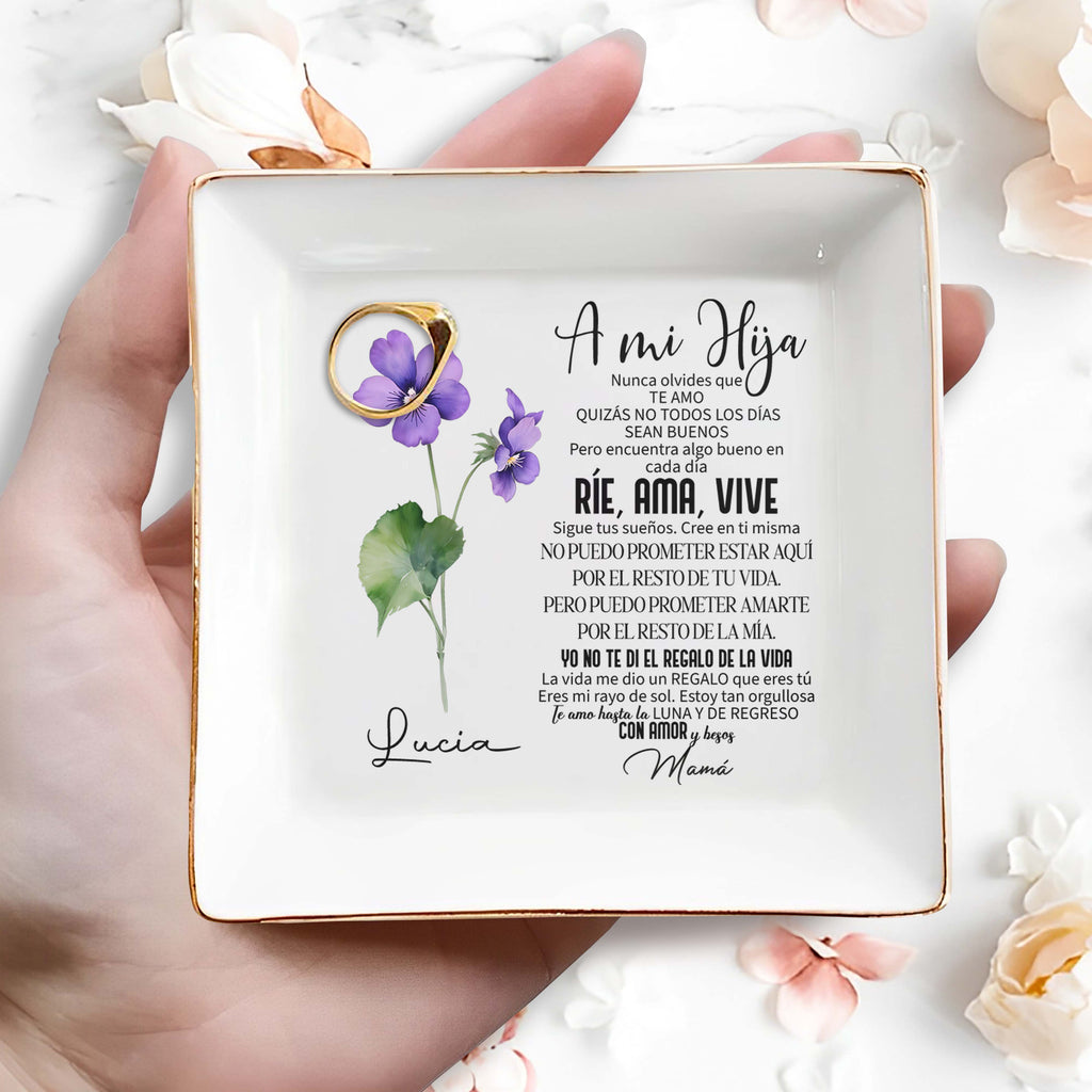 A Mi Hija - Personalized Custom Jewelry Dish - FM081_SCRD