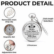 Thank You For Having The Heart Of A Servant Leader, Book And Cross - Personalized Silver Plated Pocket Watch - FTH040_SWATCH