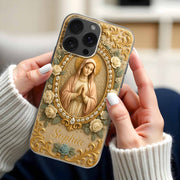Celebrate Faith and Grace, Beautiful Rose and Virgin Mary Design - Personalized Clear Phone Case - FTH095_PHC
