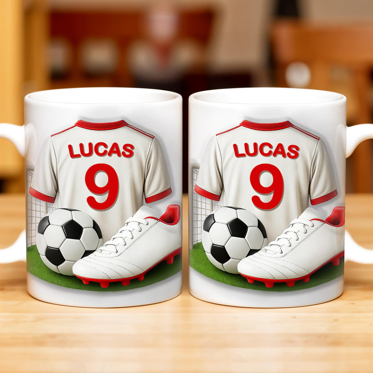 Celebrate Your Passion For Soccer With This Vibrant Soccer Jersey, Soccer Ball, And Soccer Cleats - Personalized Custom Coffee Mug - FTN007_MG