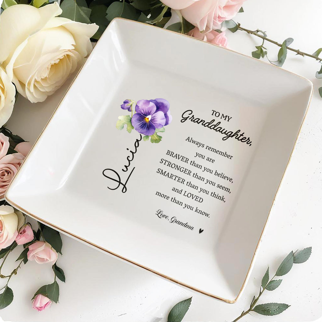 Always Remember You Are Braver Than You Believe - Personalized Custom Jewelry Dish - GDT002_SCRD