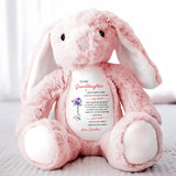 To My Granddaughter, Once Upon A Time, Bunny And Flowers - Personalized Stuffed Bunny - GDT108_BUN