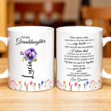 Grandmother Granddaughter Love Message With Pansy Flower Design - Personalized Custom Coffee Mug - GDT108_MG
