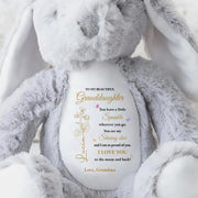 To My Beautiful Granddaughter, You leave a little Sparkle, Stuffed Bunny with Stars - Personalized Stuffed Bunny - GDT187_BUN