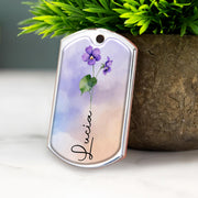 Straighten Your Crown Inspirational Quote With Flowers - Personalized Custom Keychain - GDT217_KCH