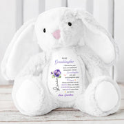 To My Granddaughter, Whenever you feel overwhelmed remember whose Granddaughter you are, Stuffed Bunny and Flowers - Personalized Stuffed Bunny - GDT223_BUN