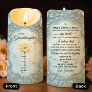To My Granddaughter, Love Always With Flower And Butterflies - Personalized Custom LED Candle - GDT403_LECA