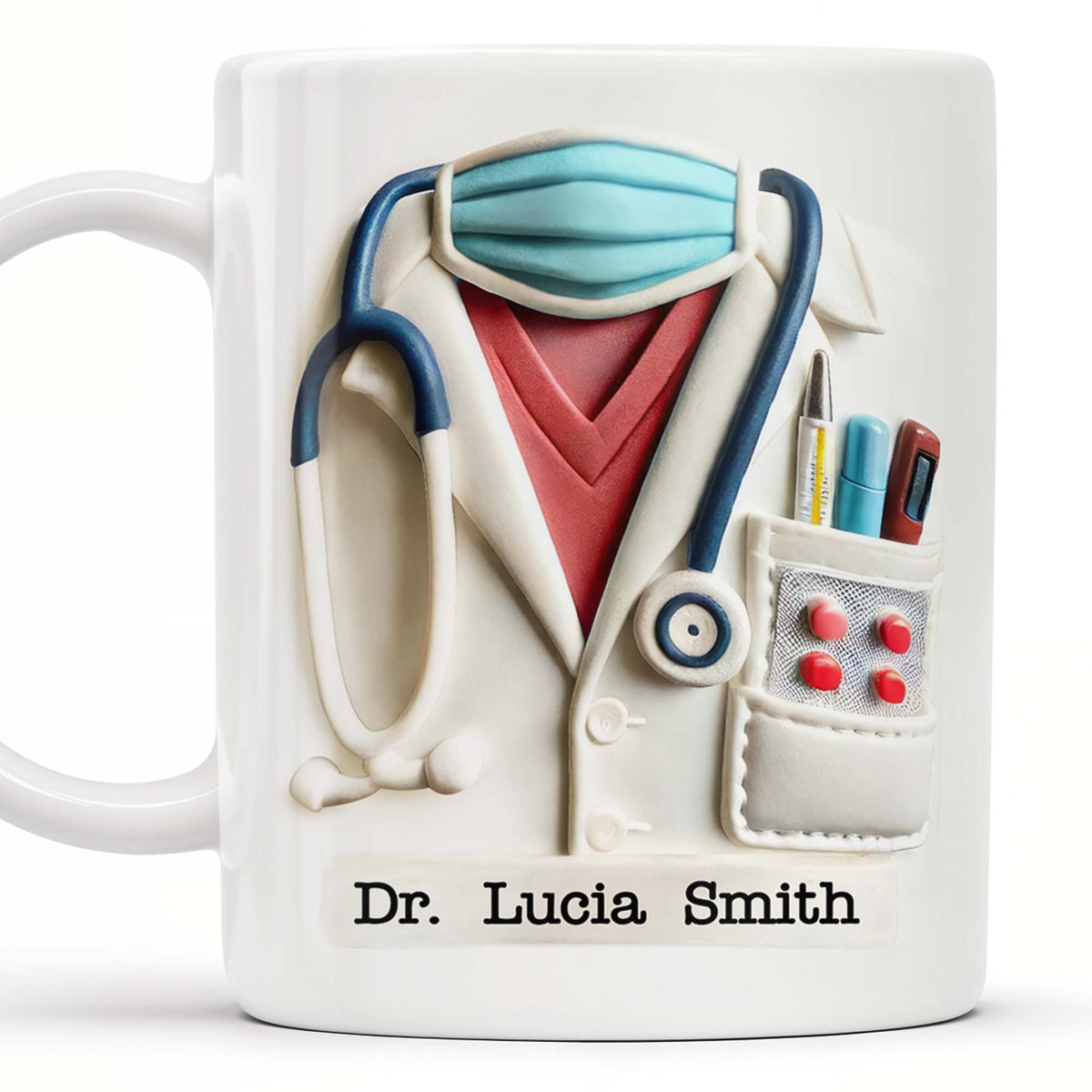 Celebrate Everyday Heroes With Medical Professional Gifts, Stethoscope And Mask - Personalized Custom Coffee Mug - GRAD040_MG