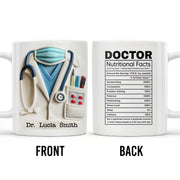 DOCTOR Nutritional Facts, Dedicated Healthcare Hero, Nutritional Label - Personalized Custom Coffee Mug - GRAD279_MG