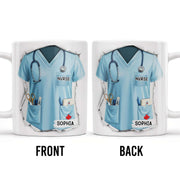 Celebrate Your Favorite Nurse, Nurse Uniform And Medical Tools - Personalized Custom Coffee Mug - GRAD283_MG