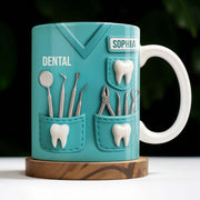 Dental Coffee Mug Featuring Dental Equipment Designs - Personalized Custom Coffee Mug - GRAD307_MG