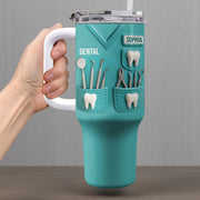 Celebrate Your Passion For Dentistry With Essential Tools - Personalized 40oz Tumbler With Straw - GRAD307_TBS
